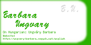 barbara ungvary business card